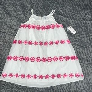 Crown & Ivy NWT! Pink Palace White/Pink Floral Embroidered Dress Size S